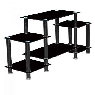 2020 modern TV stand with black tempered glass