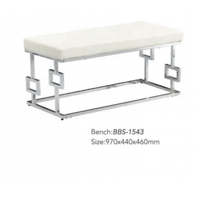 wholesaler retailer modern new design velvet seat bench with stainless steel frame living room furniture