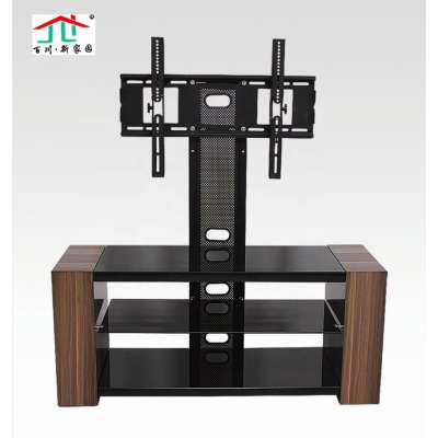 2020 wooden standing glass led tv stand